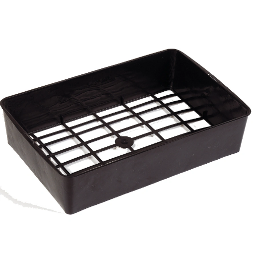 Image de Clayettes 6 Godets de 9 cm TGM6  Fonds ajourés  Cotés pleins  noir - Filet de 40