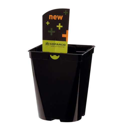 Image de POTS RONDS-CARRES  SERIE V 6  L 18,3 x 18,3 x 25,5  cm - noir -  Filet de 46