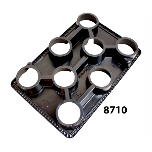 Image de PLAQUES 8 POTS  de 10,5 cm - 42 x 28 x 5,2 - 8710 - Filet de 48