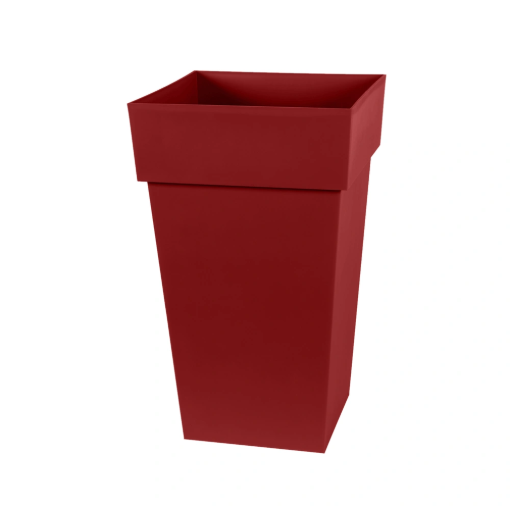 Image de POT TOSCANE CARRE XXL 43,3 x 43,3 x H 80 cm 98 litres - rouge rubis