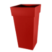 Image de POT TOSCANE CARRE XXL 43,3 x 43,3 x H 80 cm 98 litres - rouge rubis