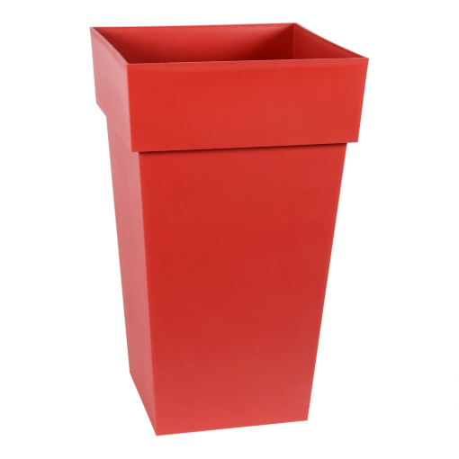 Image de POT TOSCANE CARRE 39 x 39 X  H 65 cm 62 litres - rouge rubis