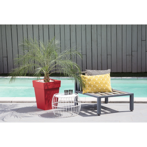 Image de POT TOSCANE CARRE 39 x 39 X  H 53 cm 51 litres - Rouge rubis