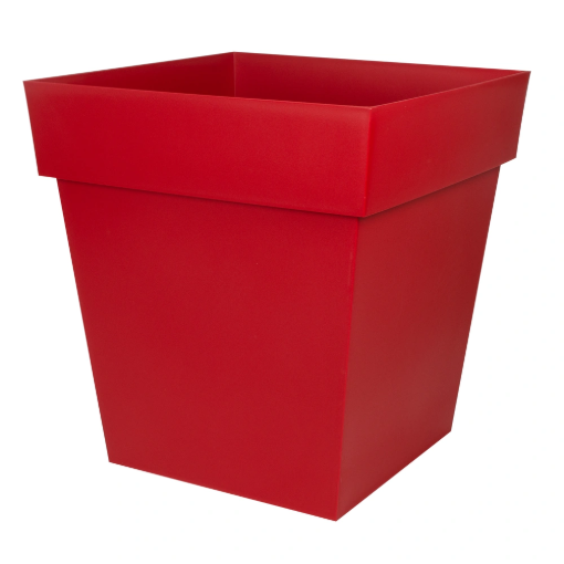 Image de POT TOSCANE CARRE 49.5 x 49.5 X  H 52.5 cm 87 litres - Rouge rubis