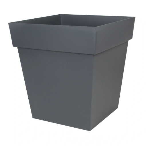 Image de POT TOSCANE CARRE 49.5 x 49.5 X  H 52.5 cm 87 litres - Gris Anthracite