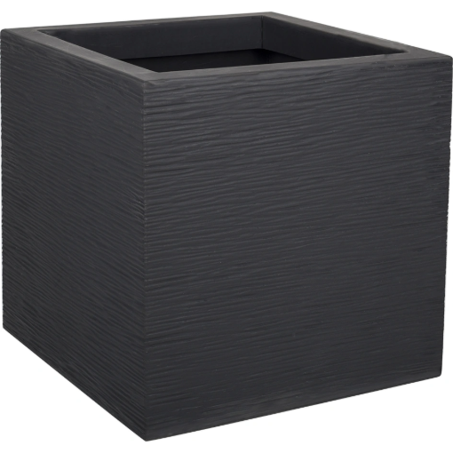 Image de Pot carré GRAPHIT'UP - Dim : 29,5 x 29,5 x 29,5 cm - 21 L - g anthracite - Unité