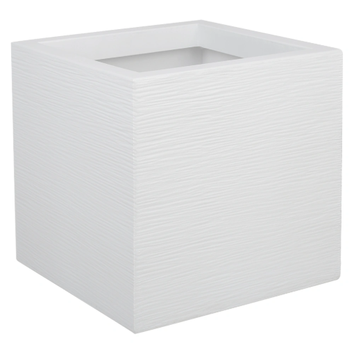 Image de Pot carré GRAPHIT'UP - Dim : 29,5 x 29,5 x 29,5 cm - 21 L - blanc ceruse - Unité