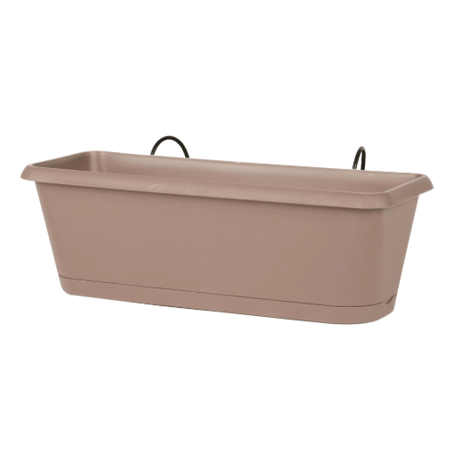 Image de Ensemble Jardinière CHORUS 48 X 27 X 16.5 cm TAUPE + SOUC.+SUPP - L'unité