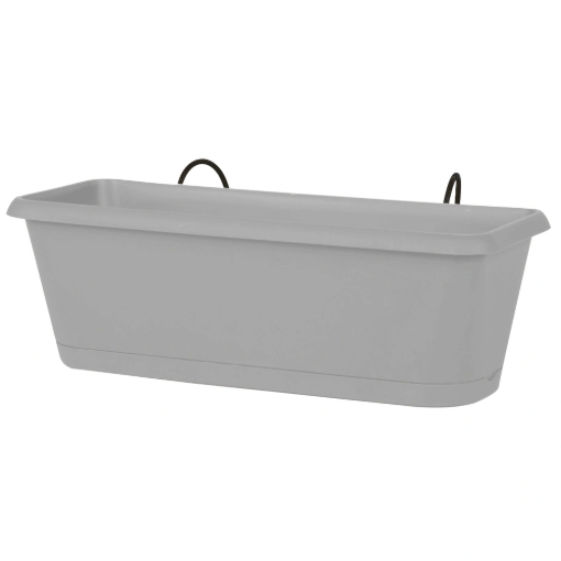 Image de Ensemble Jardinière CHORUS 48 X 27 X 16.5 cm GRIS Béton + SOUC.+SUPP - L'unité