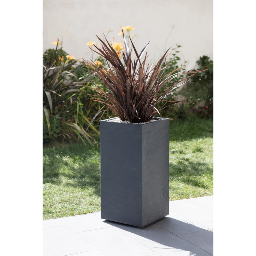 Image de Bac CARRE HAUT  "VOLCANIA" - Dim : 39,5  x 39,5 x 80 cm- 31 L - gris anthracit
