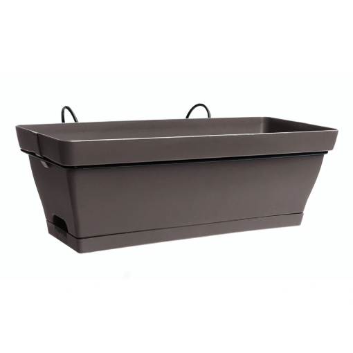 Image de Ensemble Jardinière ROMEO 48,5 X 20,5 X 17 cm TAUPE + SOUC.+SUPP. - L'unité
