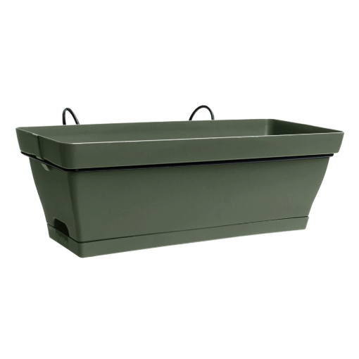 Image de Ensemble Jardinière ROMEO 48,5 X 20,5 X 17 cm KAKI + SOUC.+SUPP. - L'unité