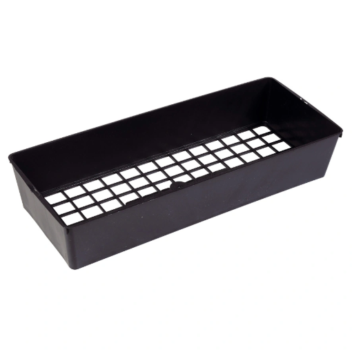 Image de Clayettes 10 Godets de 8 cm Fonds Ajourés - Côtés Pleins - Noir - Filet de 40