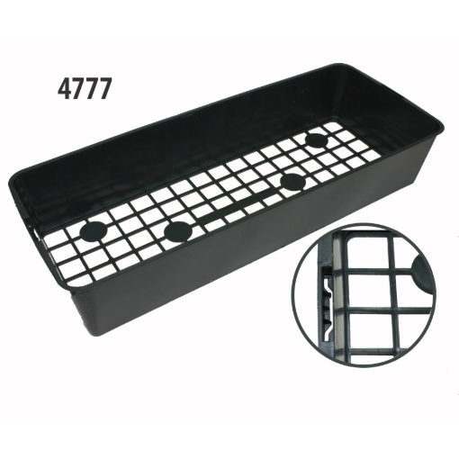 Image de Clayettes 10 Godets de 7 cm Fonds Ajourés - Côtés Pleins - Noir - Filet de 60