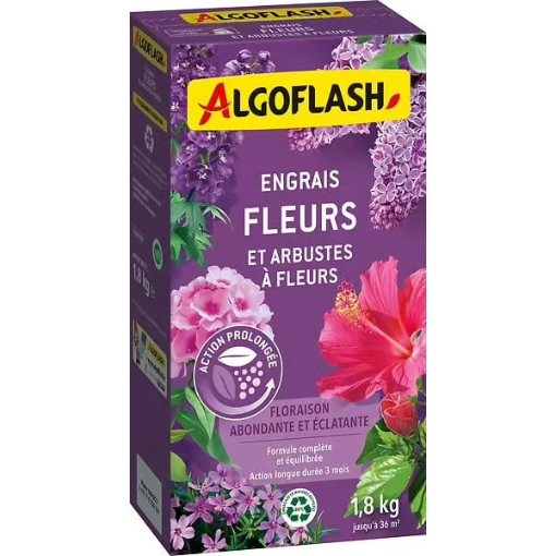 Image de Engrais FLEURS, ARBUSTES à FLEURS, Action prolongée ALGO - Boite de 1.8 KG