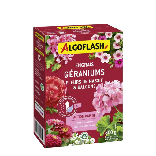 Image de Engrais GERANIUM, FLEURS à MASSIF et BALCON Action rapide ALGO - Boite de 800 g
