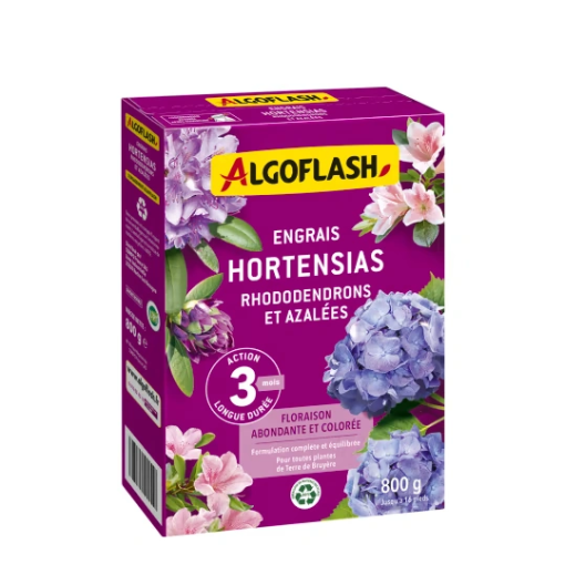 Image de Engrais HORTENSIAS,RHODODENDRONS, AZALEES ALGO - Boite de 800g