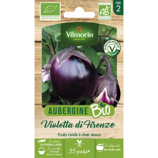 Image de AUBERGINE VIOL. FLOR BIO VL 2 - Le sachet