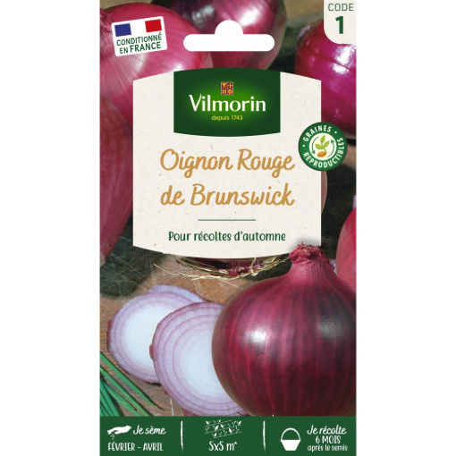 Image de OIGNON ROUGE BRUNSWICK VL 1 - Le sachet