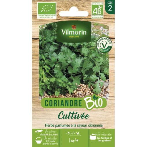 Image de CORIANDRE CULTIVEE BIO VL 2 - Le sachet