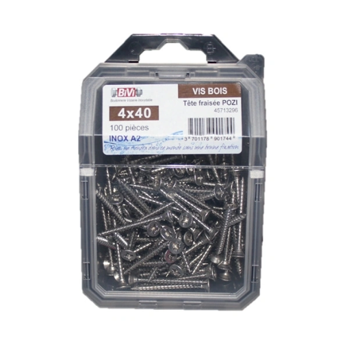 Image de VIS INOX 4 X 40 MM - Boite de 100