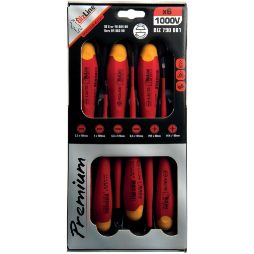Image de Kit de 6 tournevis i-SLIM plat/PZ isolés 1000 V - Le lot de 6