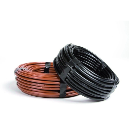 Image de MICRO TUBE 4 x 6 mm - marron - Goutteurs intégrés - 15 cm - COURONNE de 30m