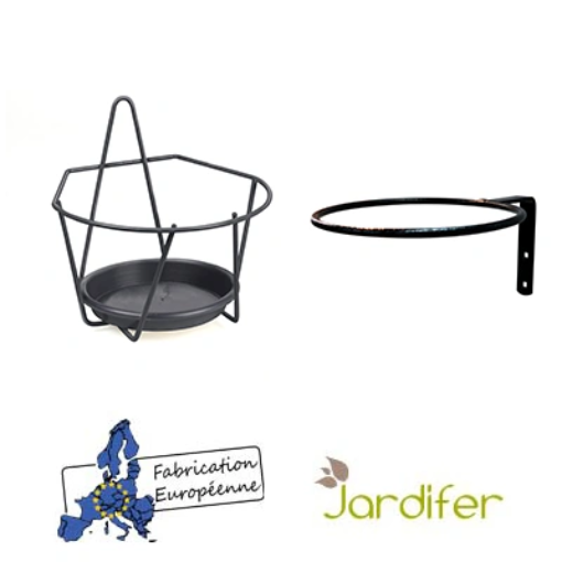 Image de Support - Porte-pot Mural 22 cm gris - 330059 - Unité