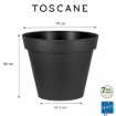 Image de POT TOSCANE D 80  H 66 cm 170 L - gris anthracite